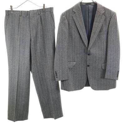 Burberrys バーバリーズ 90s オールド ヘリンボーン柄 スーツ 上下セットアップ BE5 グレー