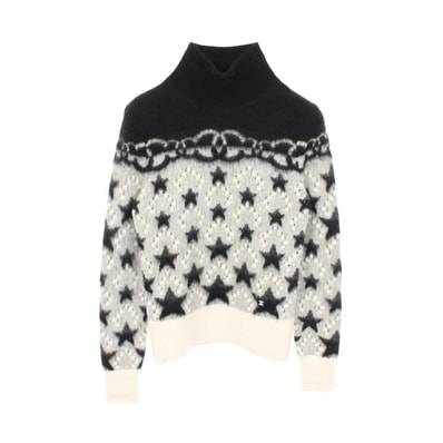 シャネル CHANEL ココマーク ニット 衣料品 トップス カシミヤ シルク レディース ブラック系 / グレー系 / ホワイト系 P74521K10862 【中古】