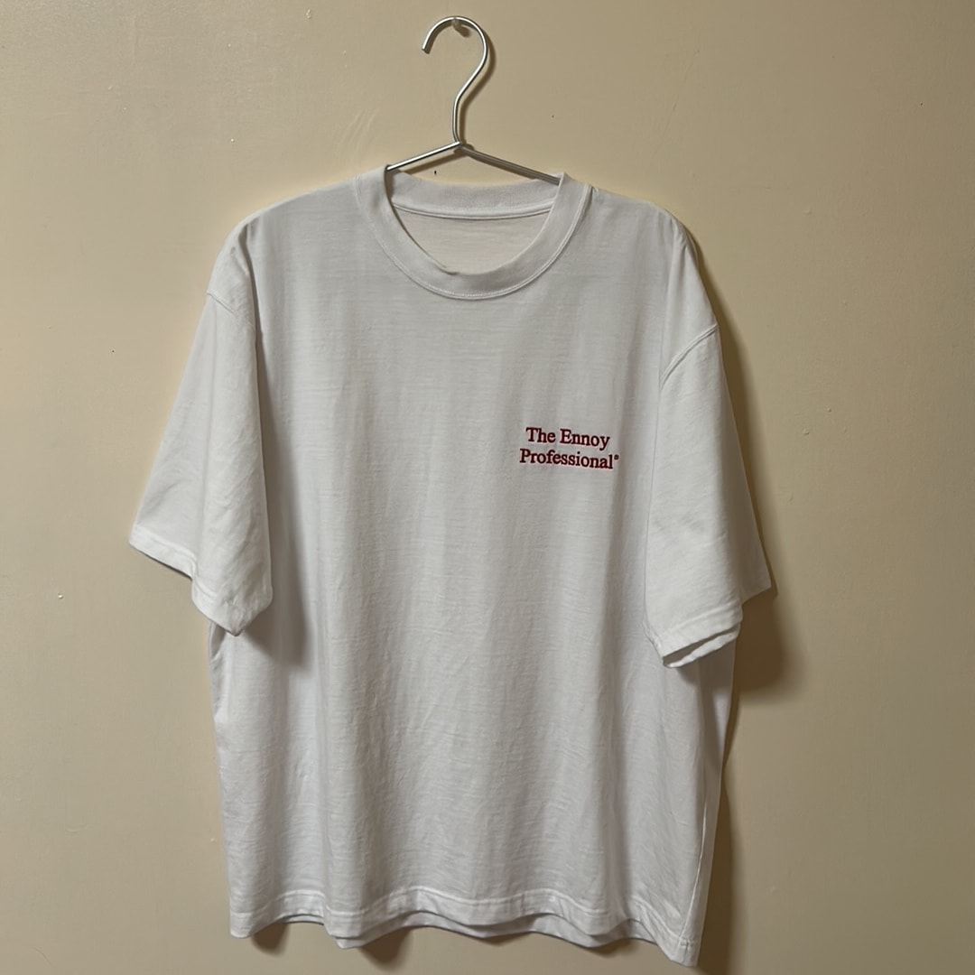 ENNOY Professional Logo T-Shirt "White x Red" (24SS) SS24BRENCT04NTL