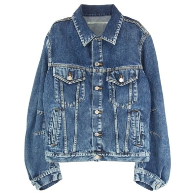 JOHN LAWRENCE SULLIVAN ジョンローレンスサリバン デニムジャケット 1B011-0325-36 WASHED DENIM MASSIVE ROUNDED SLEEVE ウォッシュド デニム ジャケット Gジャン インディゴ系 48【中古】