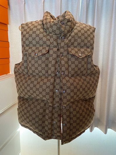 GUCCI × The North Face Down Vest "Beige Ebony"