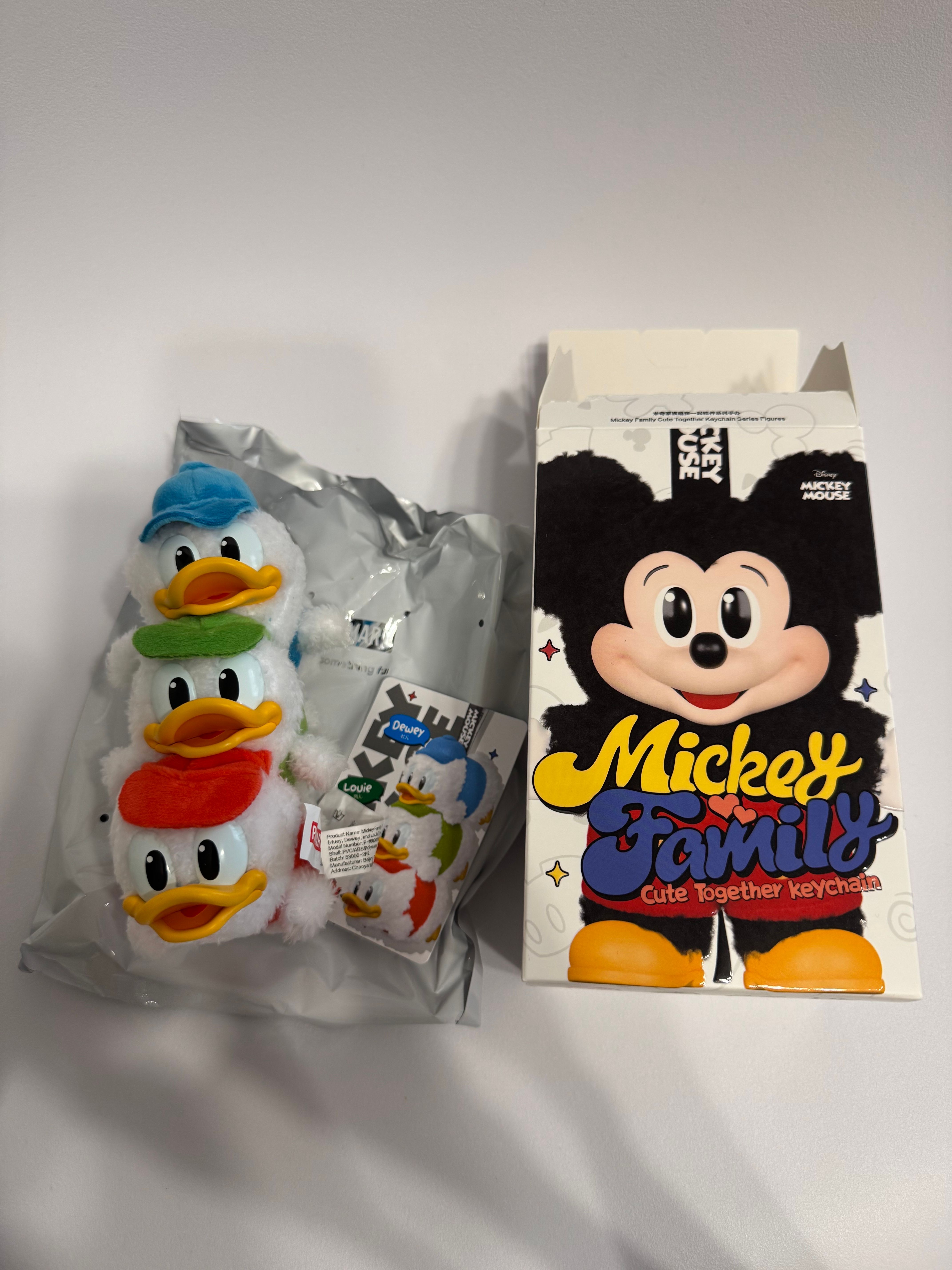 POP MART DISNEY Mickey Family Cute Together Series Plush Keychain Huey, Dewey, and Louie (Secret)