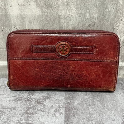 【TORY BURCH】トリーバーチ アマンダジップアラウンド長財布 ダブルTロゴモチーフ レザー レディース ブラウン 茶色 ラウンドファスナー長財布 ヴィンテージ加工 ゴールド金具 型番50009091