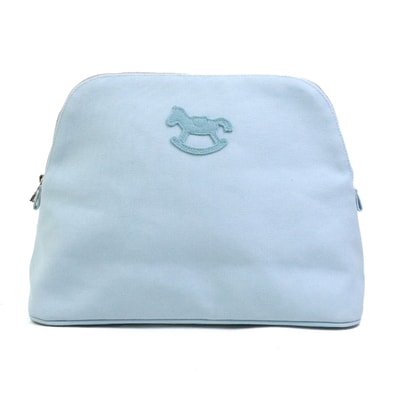 エルメス HERMES ポーチ ボリードポーチGM アダダ キャンバス ライトブルー ユニセックス【中古】 56596a