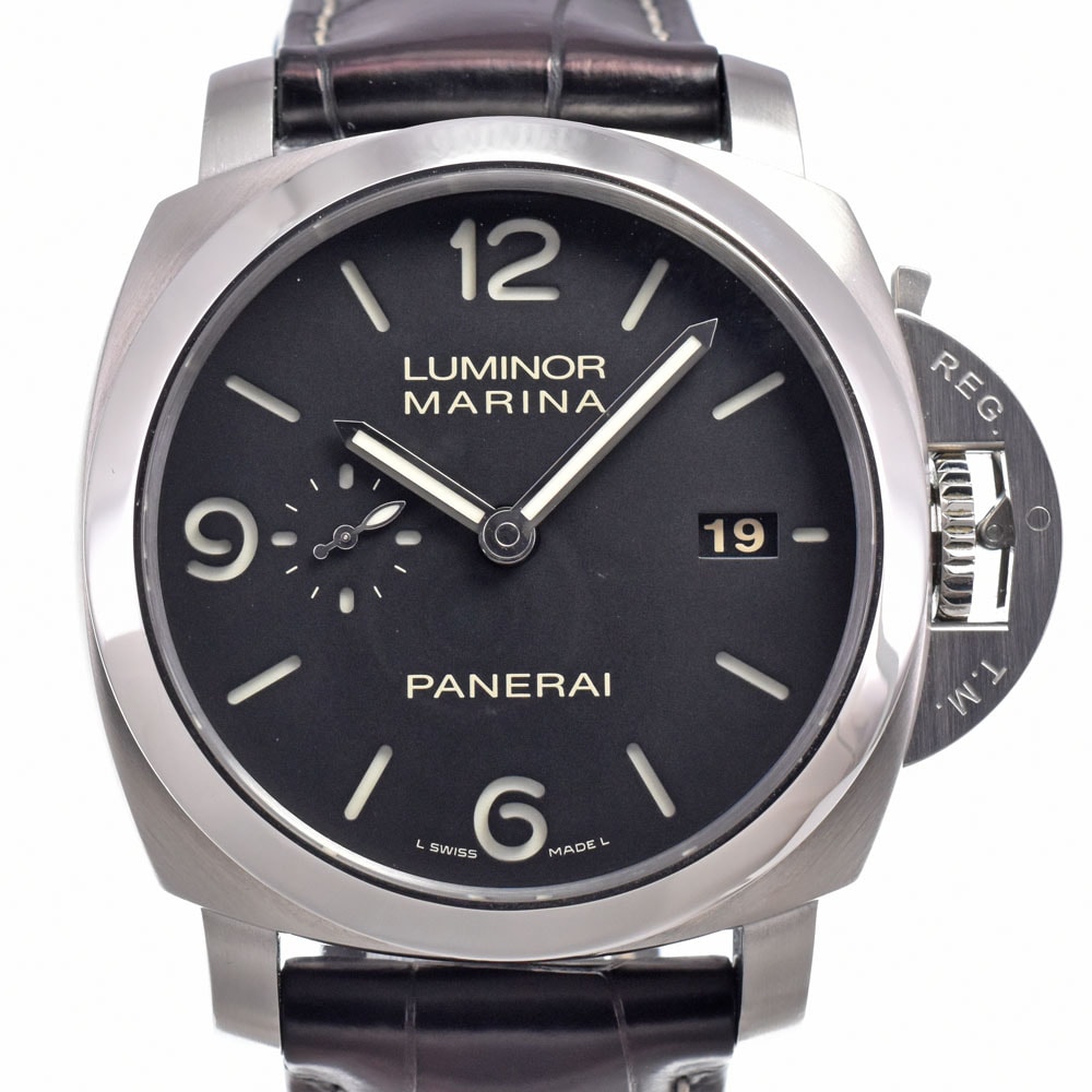 パネライ PANERAI PAM00312 ルミノール マリーナ 1950 3デイズ ブラック 自動巻き メンズ 美品 箱・保証書付き 腕時計 N#151194
