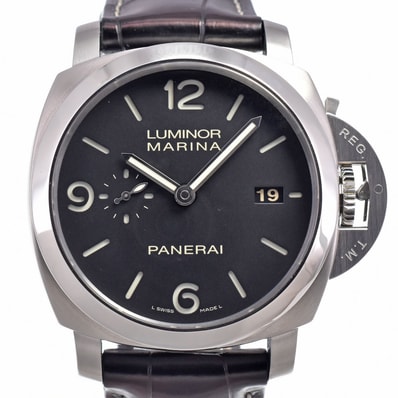 パネライ PANERAI PAM00312 ルミノール マリーナ 1950 3デイズ ブラック 自動巻き メンズ 美品 箱・保証書付き 腕時計 N#151194