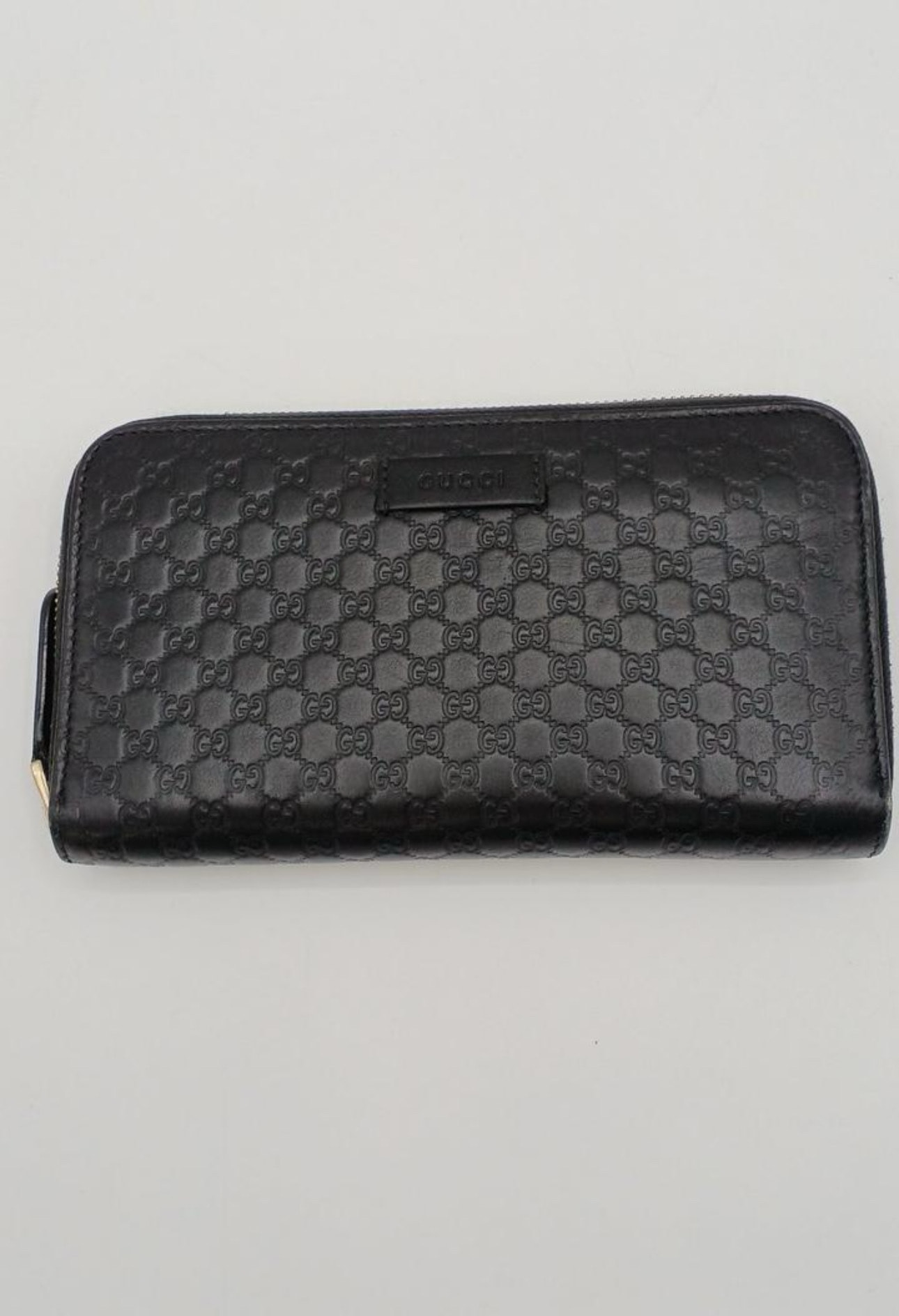 GUCCI Micro Guccissima Round Fastener Wallet "Black"