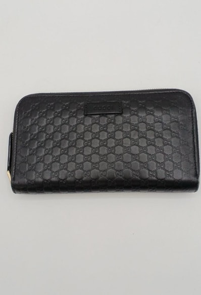 GUCCI Micro Guccissima Round Fastener Wallet "Black"