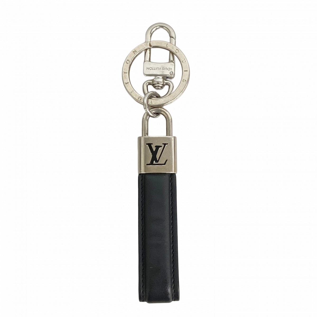 【6cd5732-k】ルイヴィトン キーホルダー・チャーム LV パドロック M00745 ブラック シルバー【中古】メンズ