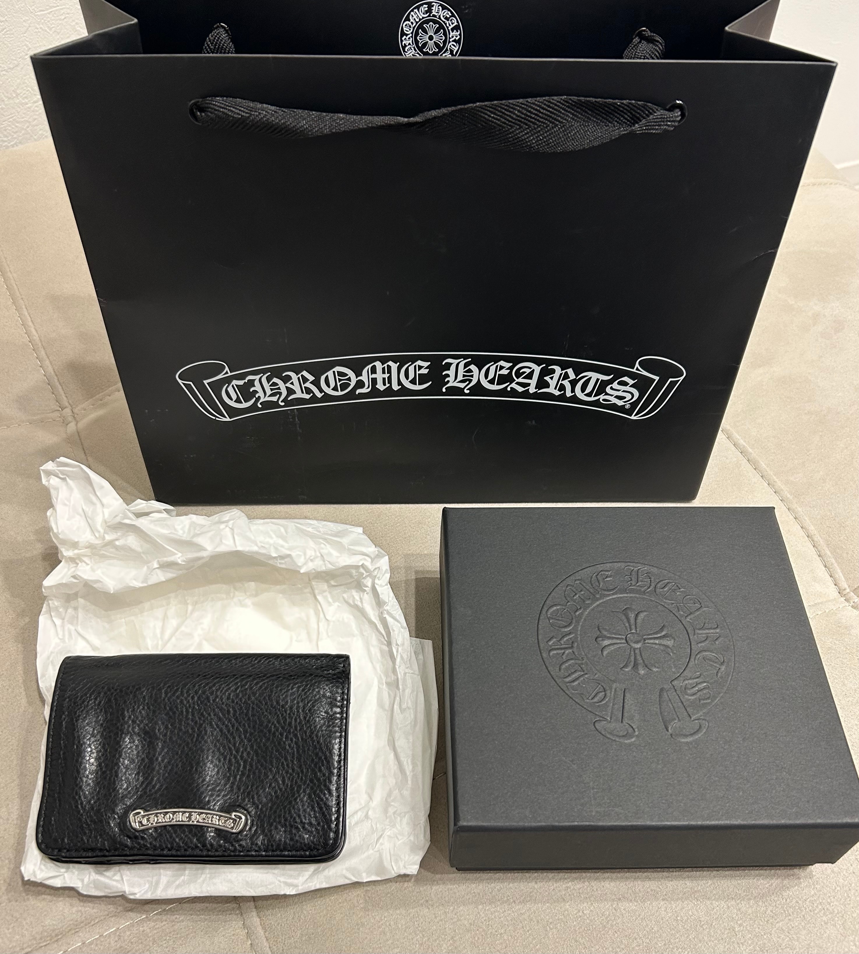 クロムハーツ ジョーイ バイ フォールド ウォレット / ヘビーレザー "ブラック"
