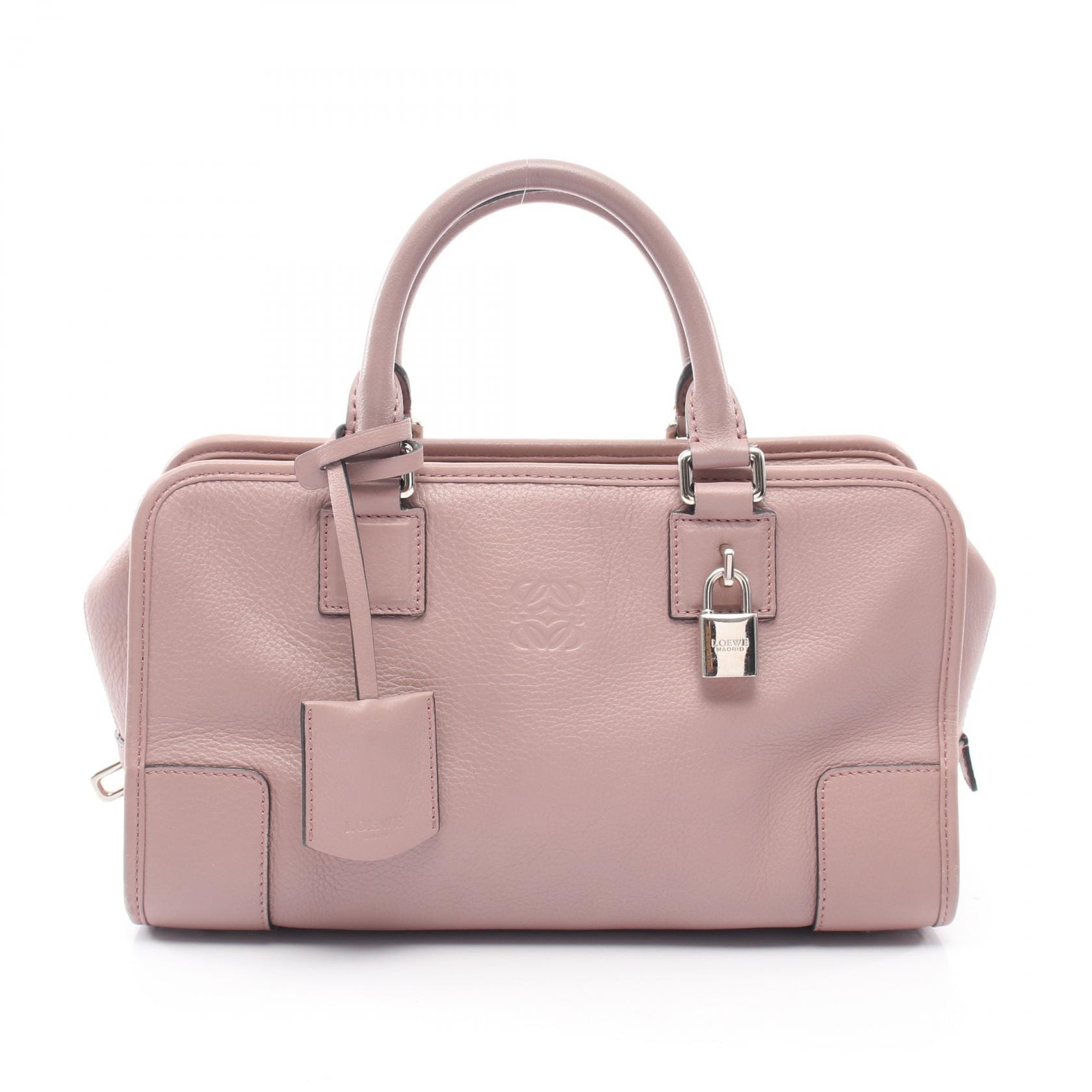 ロエベ LOEWE アマソナ28 ハンドバッグ バッグ レザー レディース ピンク系 【中古】