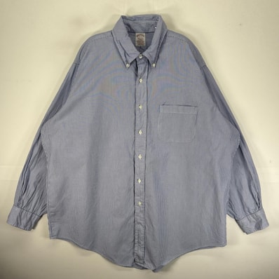 古着 90's~00's/90年代~00年代 ブルックスブラザーズ Brooks Brothers 長袖シャツ ボタンダウン USA製 XL ブルー系 ストライプ メンズ