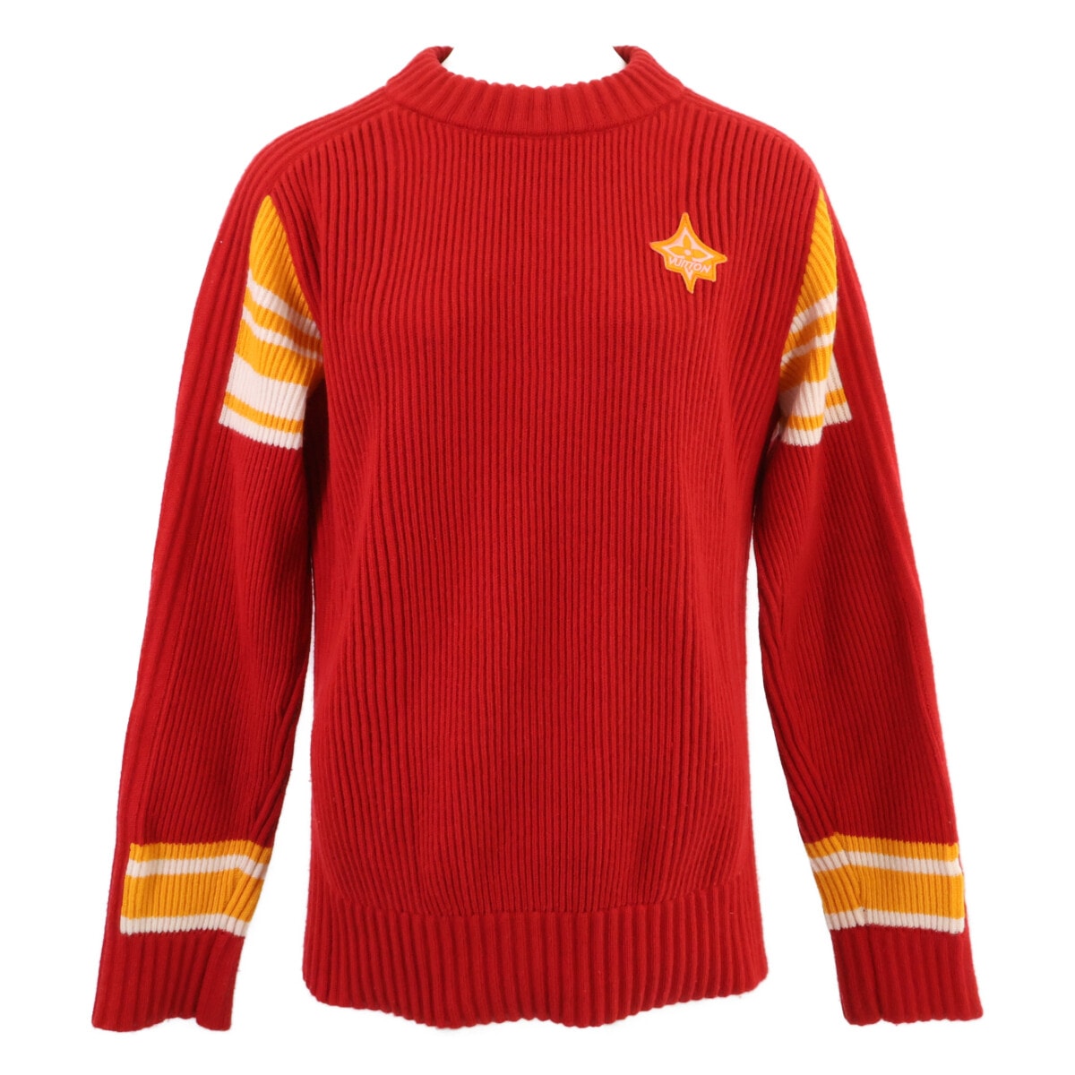 ルイヴィトン 国内正規 23SS RW231W SP1 FOKL06 カシミヤxナイロン ロゴパッチ リブニットプルオーバー S