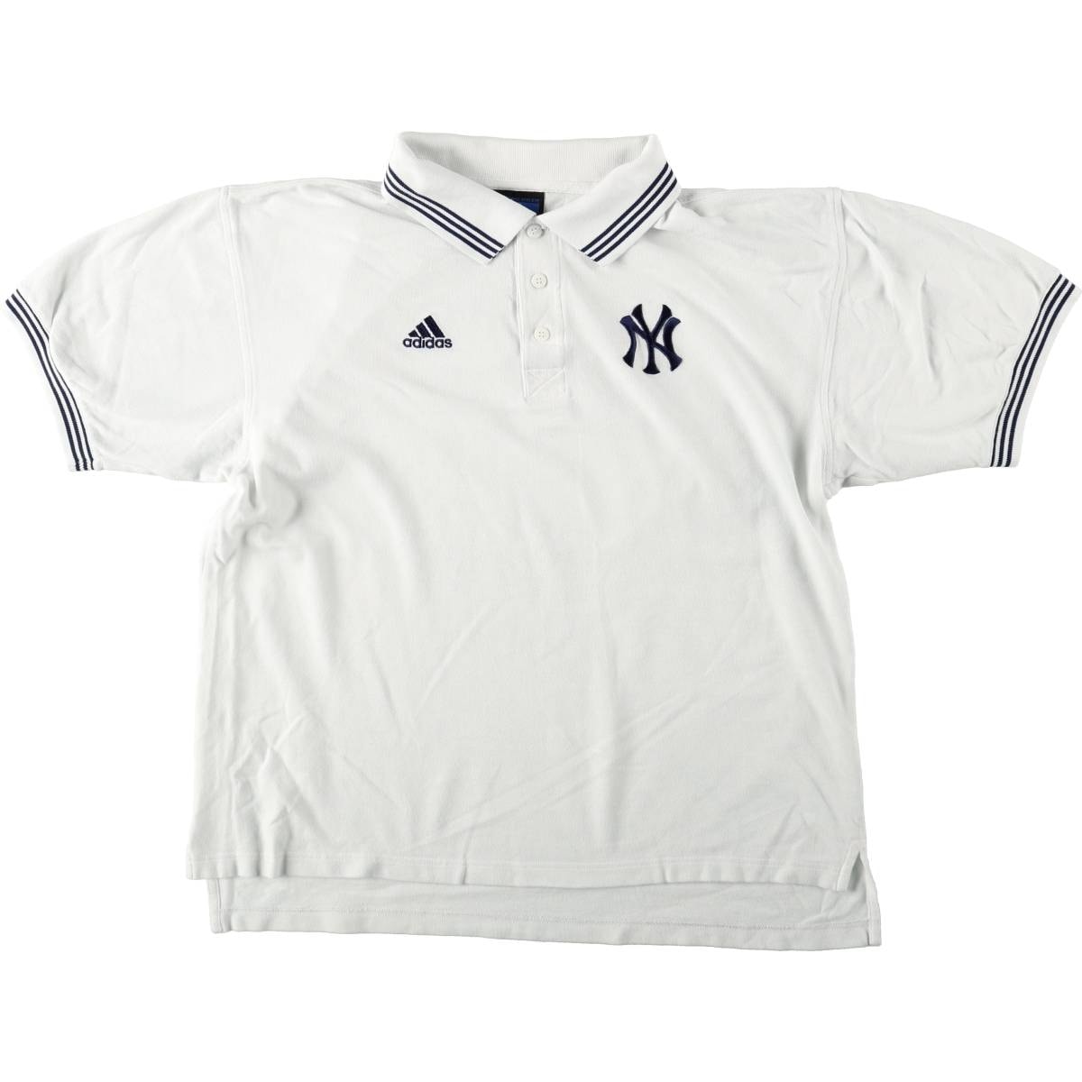古着 90年代 アディダス adidas TEAM MLB NEW YORK YANKEES ニューヨークヤンキース 半袖 ポロシャツ メンズL相当 ヴィンテージ/eaa666574