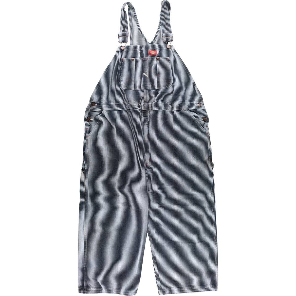 古着 ビッグサイズ ディッキーズ Dickies ストライプ柄 ヒッコリーストライプ デニムオーバーオール メンズw46相当/eaa608221