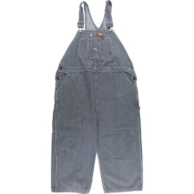 古着 ビッグサイズ ディッキーズ Dickies ストライプ柄 ヒッコリーストライプ デニムオーバーオール メンズw46相当/eaa608221