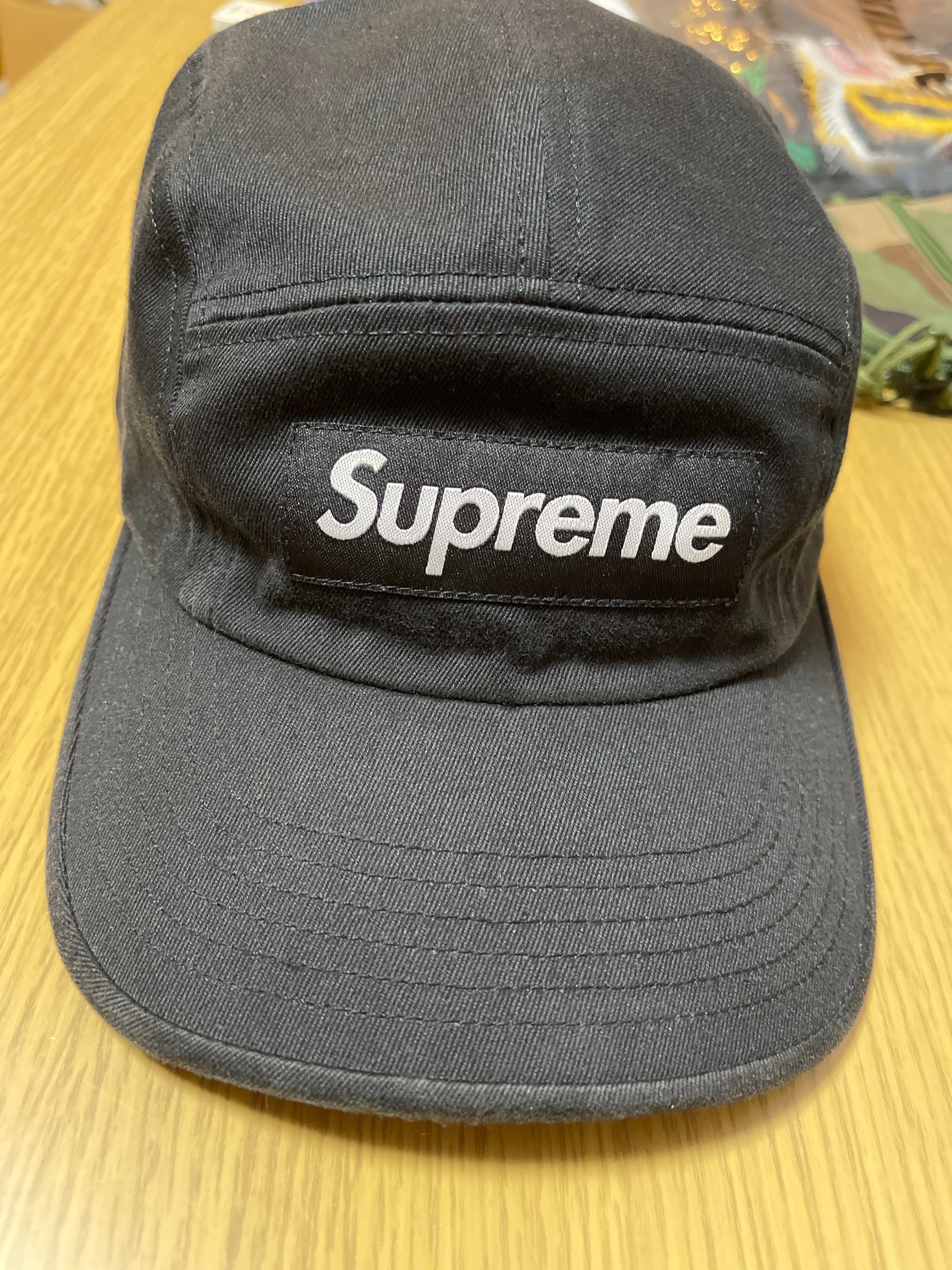 Supreme Washed Chino Twill Camp Cap "Black"(21FW)