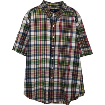 古着 ラルフローレン Ralph Lauren CLASSIC FIT チェック柄 半袖 ボタンダウン チェックシャツ メンズXXL相当/eaa477576