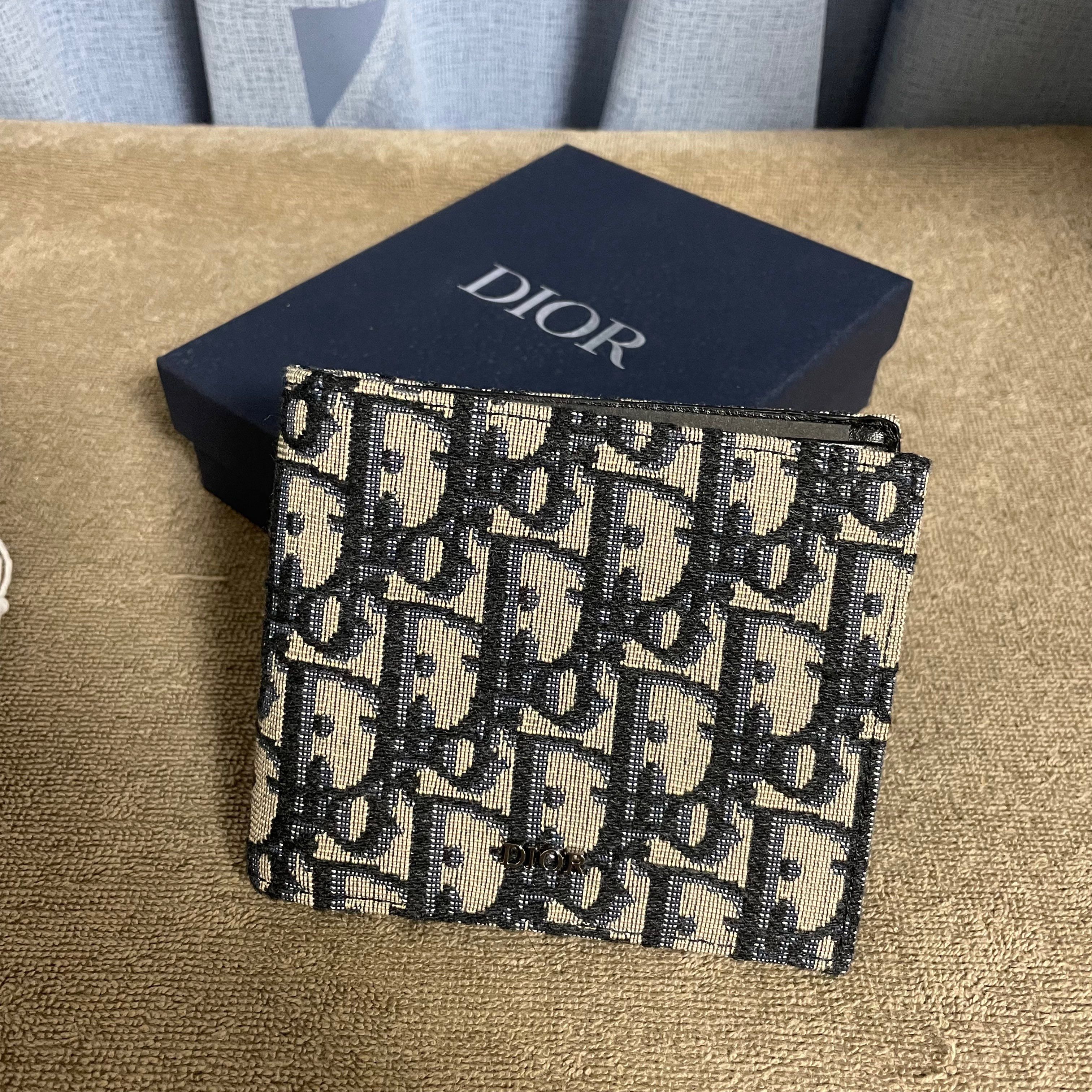 Dior Oblique Jacquard Wallet "Beige/Black"