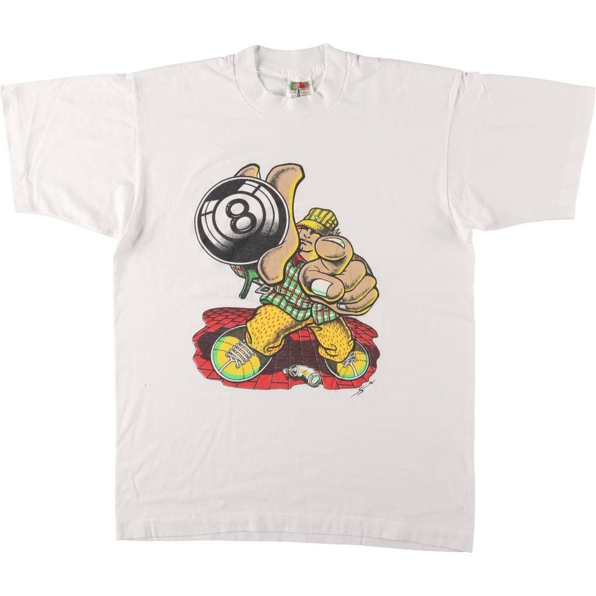 古着 90年代 フルーツオブザルーム FRUIT OF THE LOOM 8 Ball Pool Gangster プリントTシャツ メンズL相当 ヴィンテージ/eaa563133