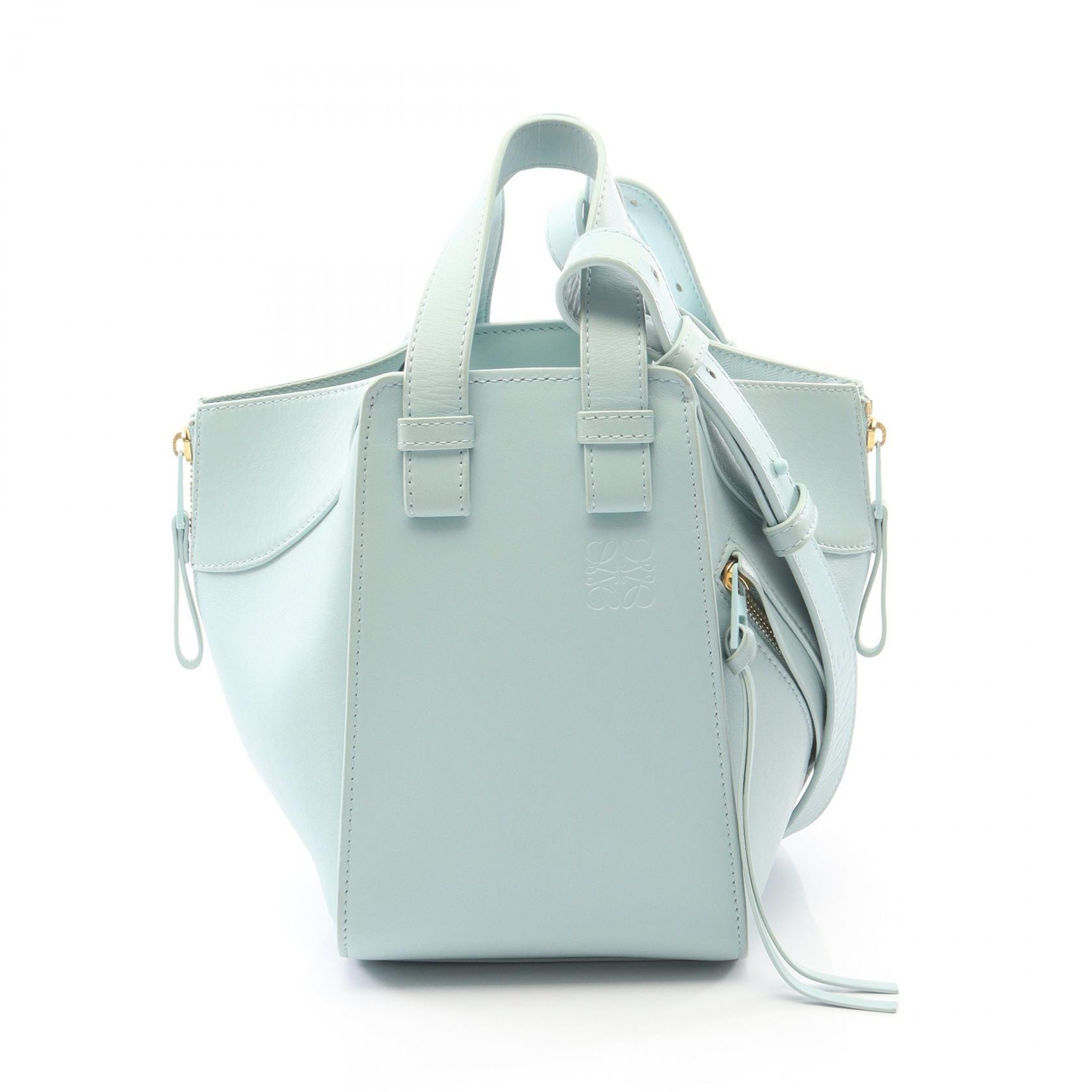 ロエベ LOEWE ハンモックバッグ コンパクト 2WAY ハンドバッグ バッグ レザー レディース ブルー系 【中古】