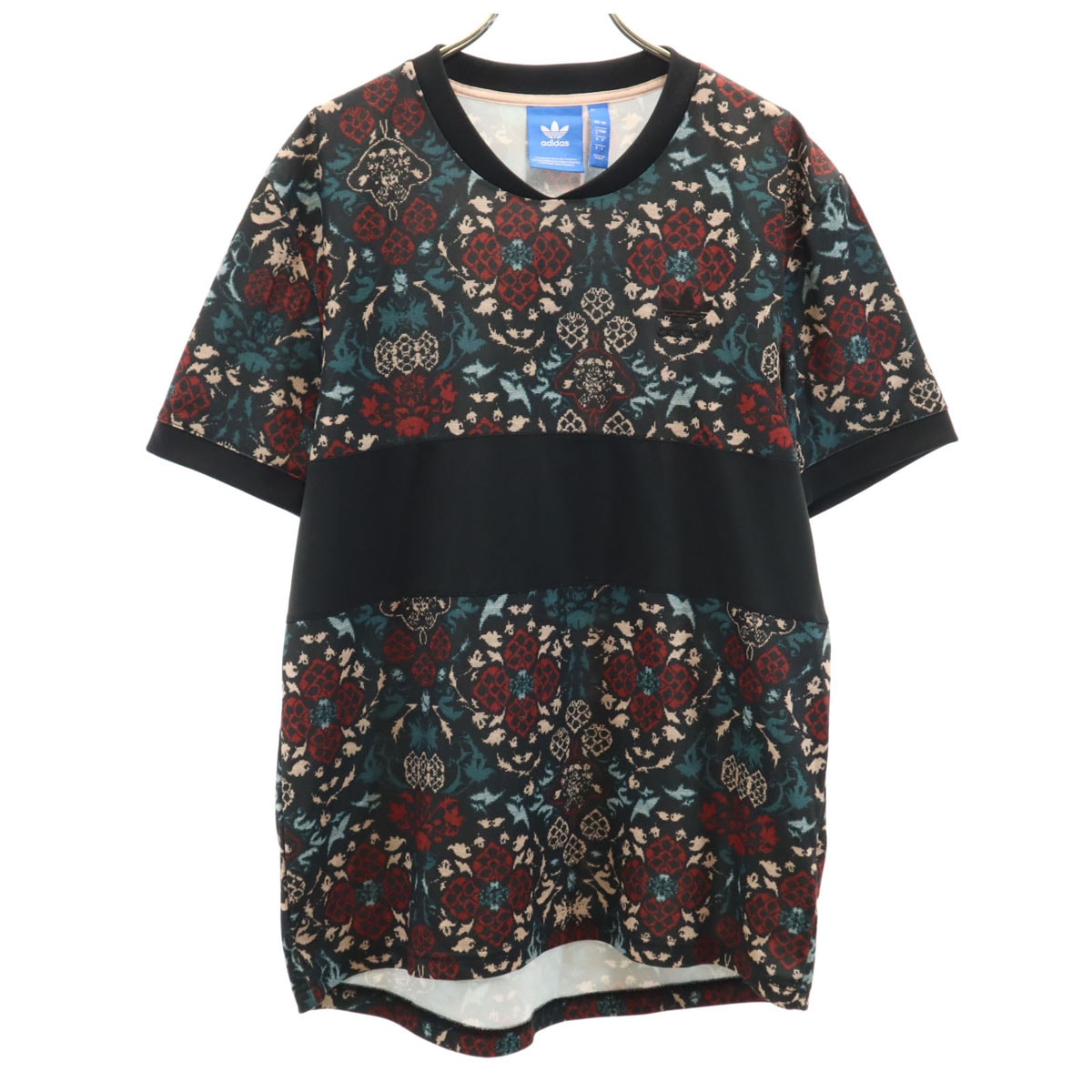 adidas Originals アディダスオリジナルス トレフォイルロゴ フラワープリント 半袖 Tシャツ O ブラック