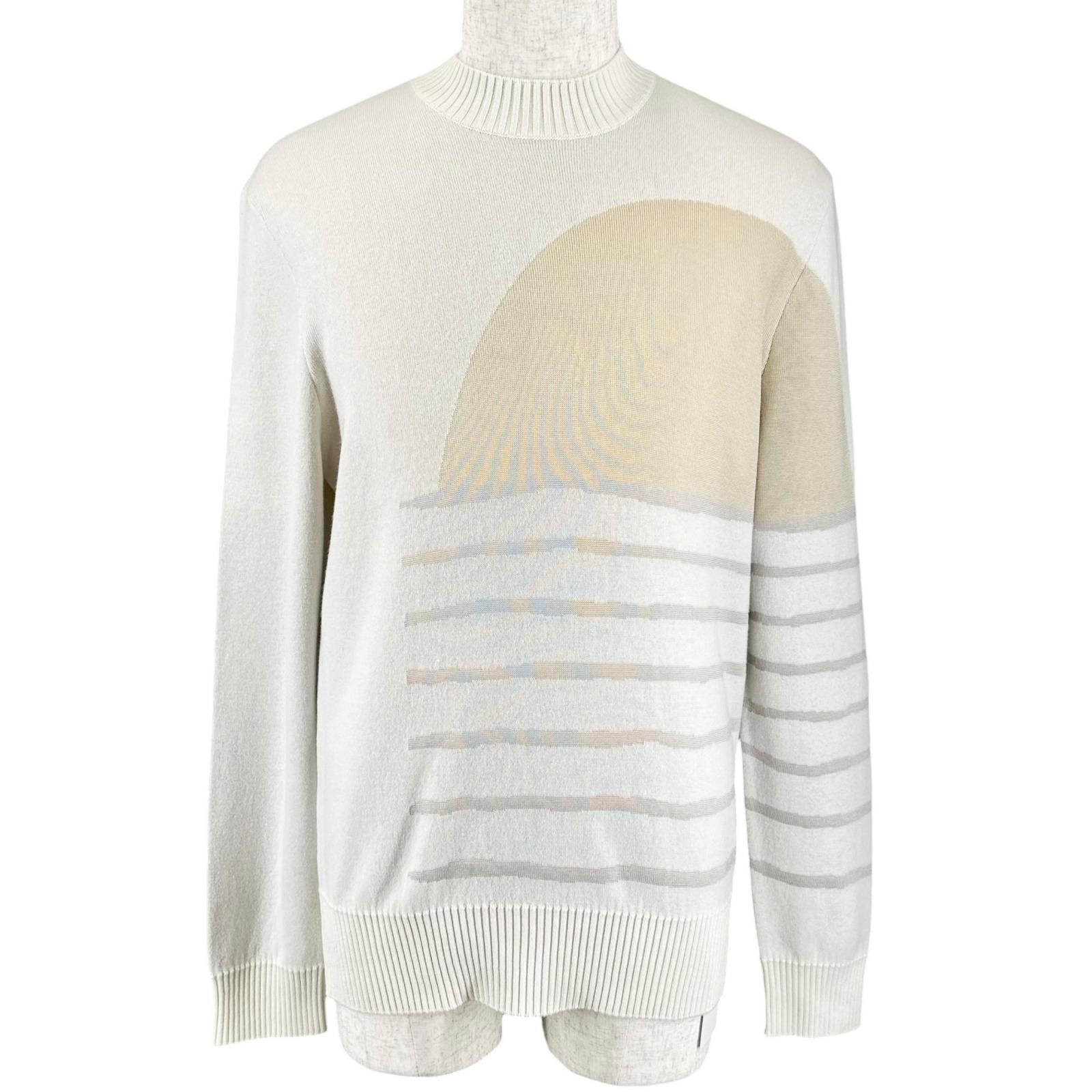 極美品 エルメス ニット Sunset et soie サンセット アイボリー メンズ M