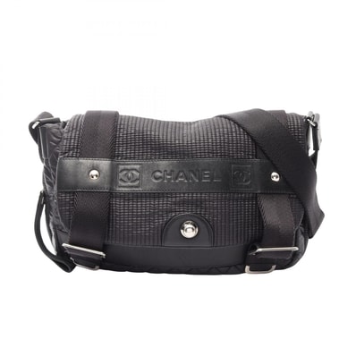シャネル CHANEL ココマーク スポーツラインメッセンジャー ショルダーバッグ バッグ ナイロン レザー レディース ブラック系 【中古】