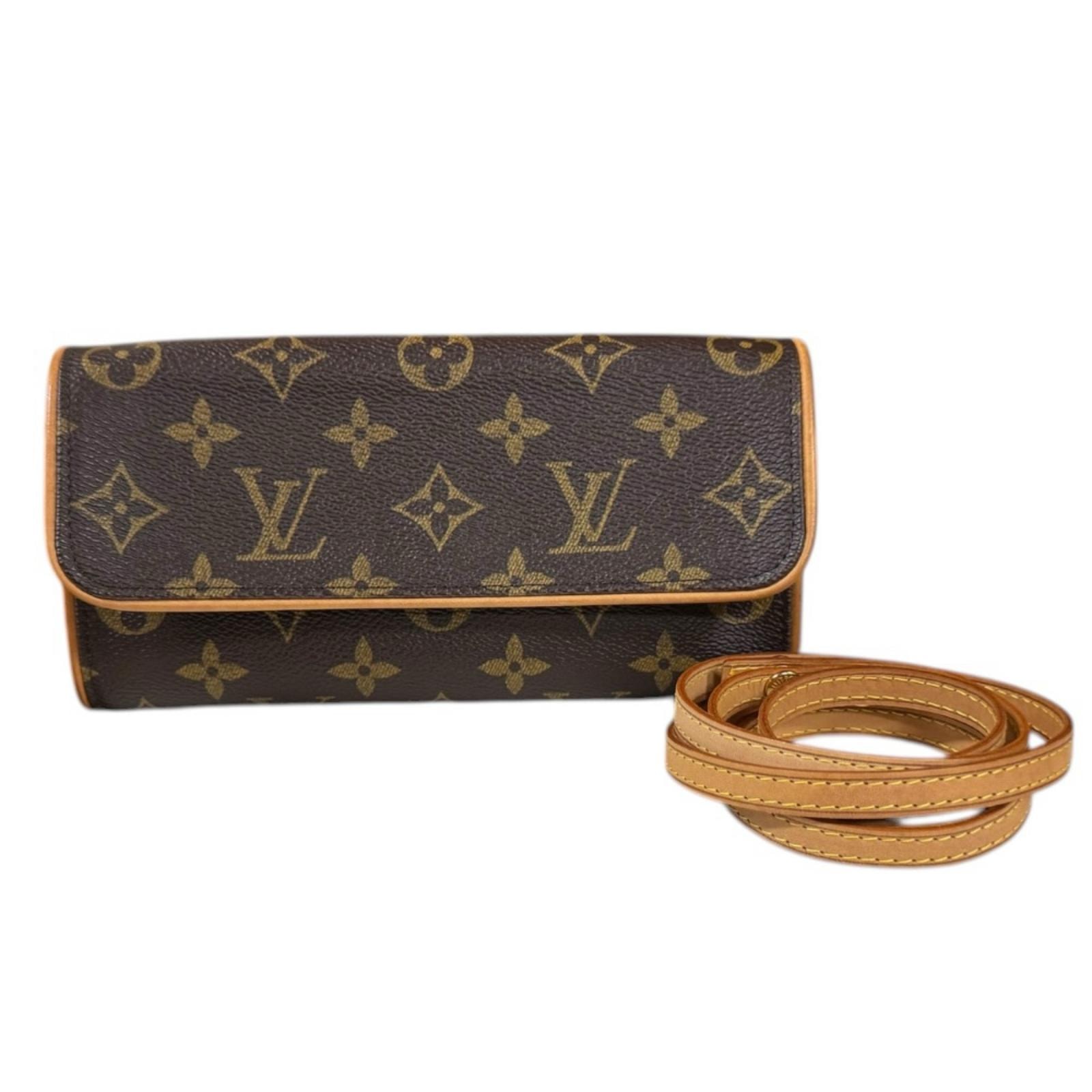 ルイヴィトン ポシェットツインPM モノグラム ショルダーバッグ モノグラムキャンバス M51854 ブラウン レディース LOUIS VUITTON 中古