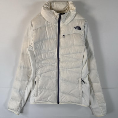 古着 ザ・ノースフェイス THE NORTH FACE ダウンジャケット グースダウン ワンポイントロゴ 600fill M ホワイト レディース