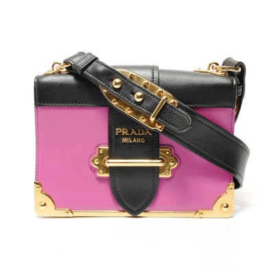 プラダ PRADA カイエ レザー ショルダーバッグ【中古】