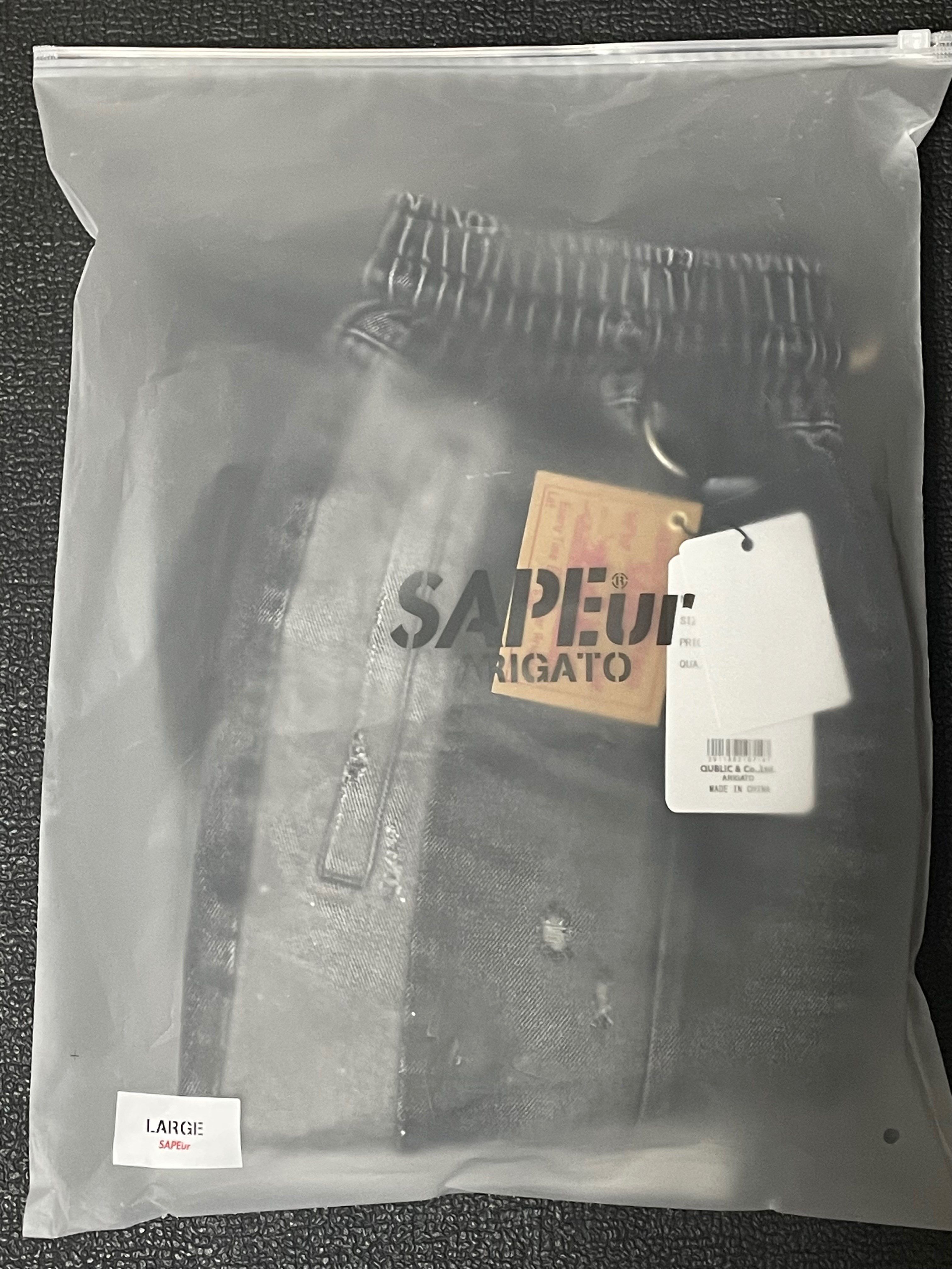 SAPEur VINTAGE DENIM TRACK PANTS BLACK  