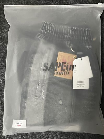 SAPEur VINTAGE DENIM TRACK PANTS BLACK