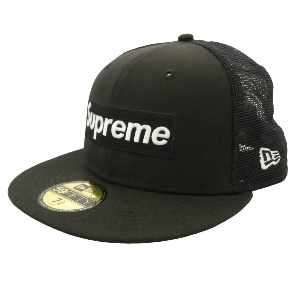 Supreme シュプリーム NEW ERA ニューエラ 23SS × NEW ERA Box Logo Mesh 59FIFTY 7 1/4 ニューエラ ボックスロゴ メッシュキャップ ブラック ブラック系 7 1/4【中古】