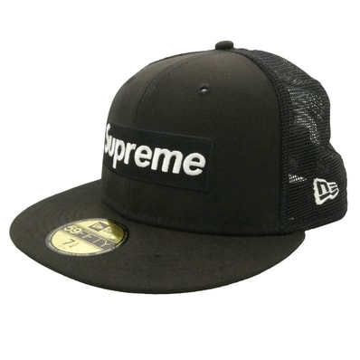 Supreme シュプリーム NEW ERA ニューエラ 23SS × NEW ERA Box Logo Mesh 59FIFTY 7 1/4 ニューエラ ボックスロゴ メッシュキャップ ブラック ブラック系 7 1/4【中古】