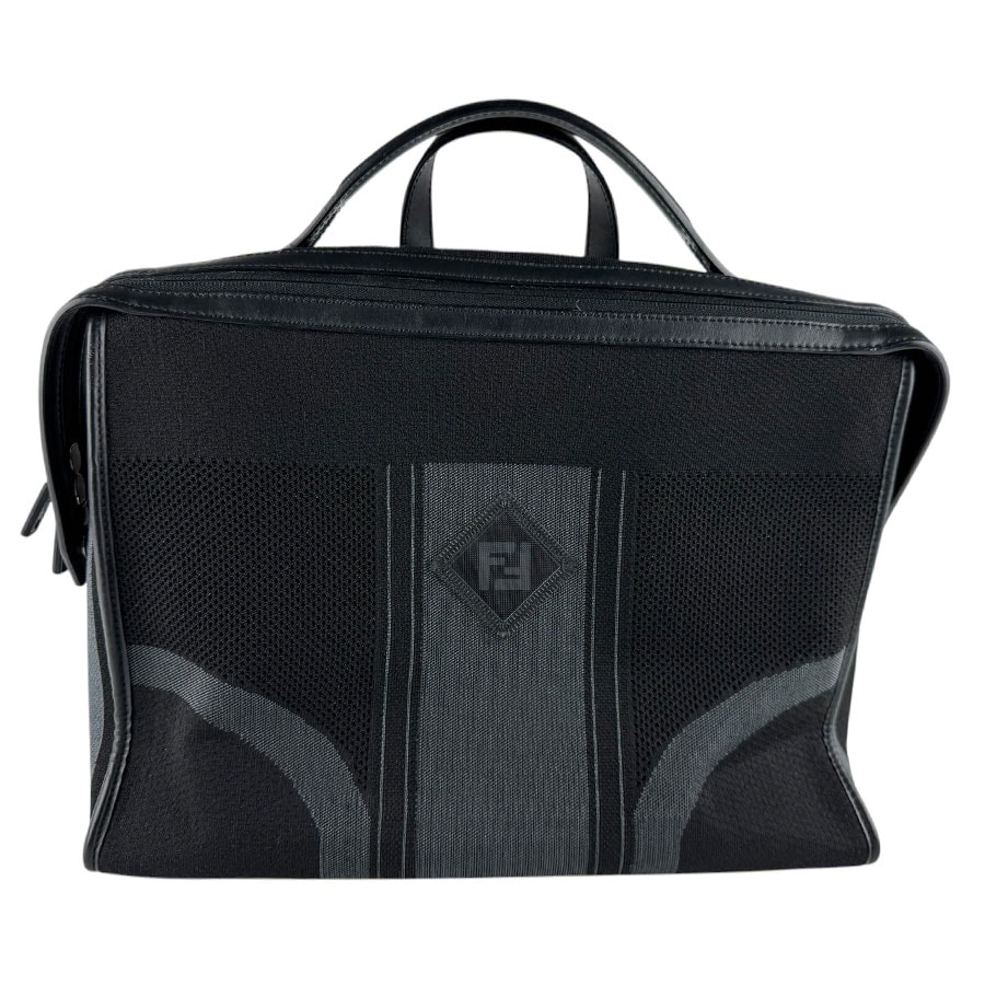 フェンディ FENDI ハンドバッグ ビジネスバッグ ナイロン/レザー ブラック メンズ 7VA400-A46Z【中古】 z9448