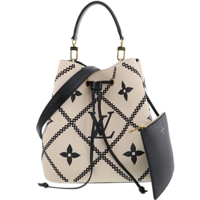LOUIS VUITTON ルイ・ヴィトン モノグラム アンプラント ネオノエMM ハンドバッグ M46023 アイボリー ブラック レディース【中古】