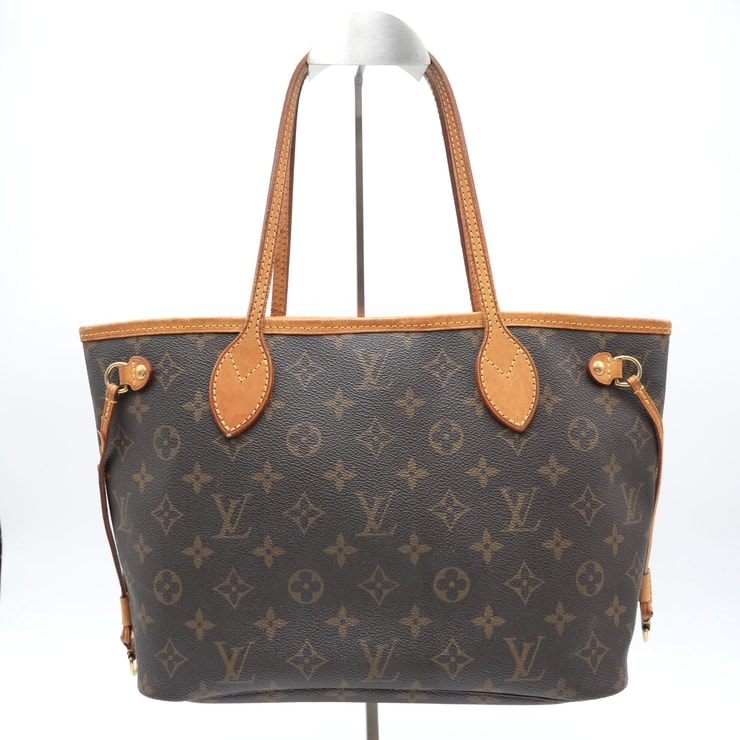 LOUIS VUITTON(ルイ・ヴィトン)ネヴァーフル PM モノグラム トートバッグ ブラウン PVC ヌメ革 ゴールド金具 レディース【中古】