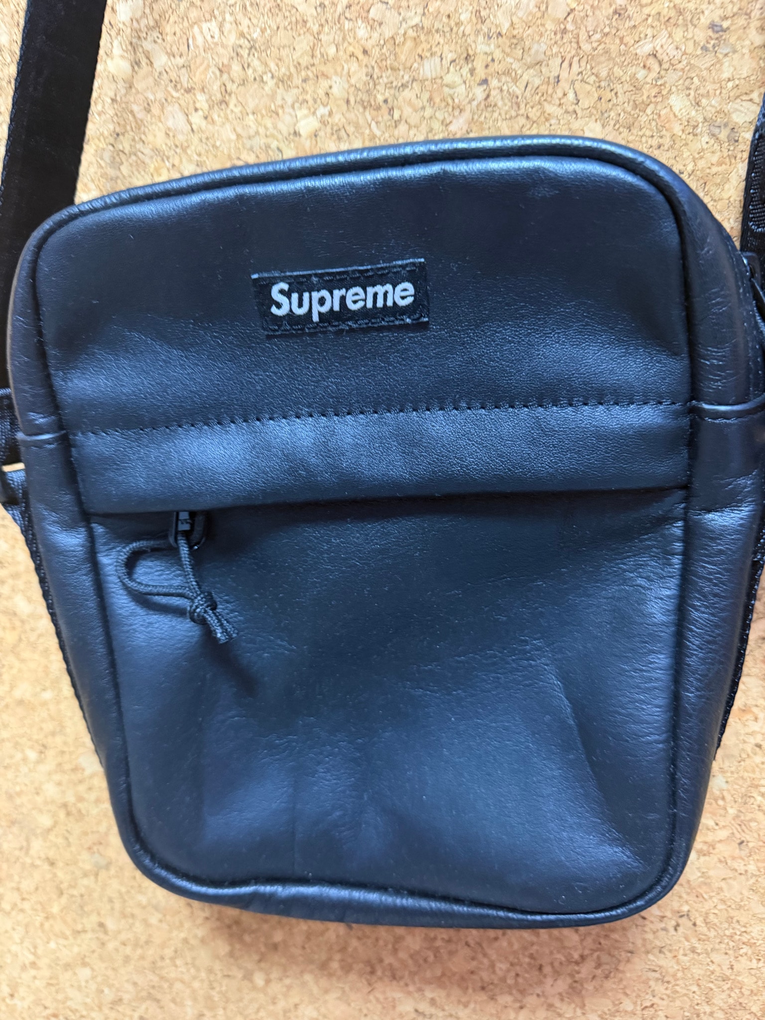 Supreme Leather Shoulder Bag "Black" (23FW)