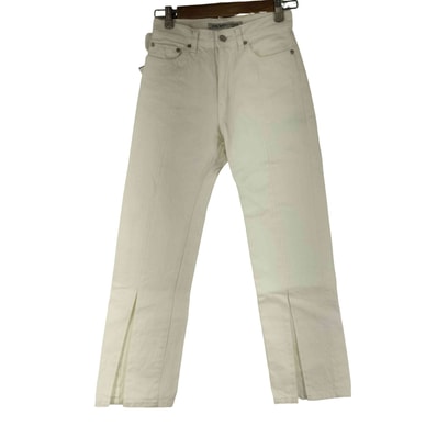 Womens rigid denim slited pants【1138747066450】