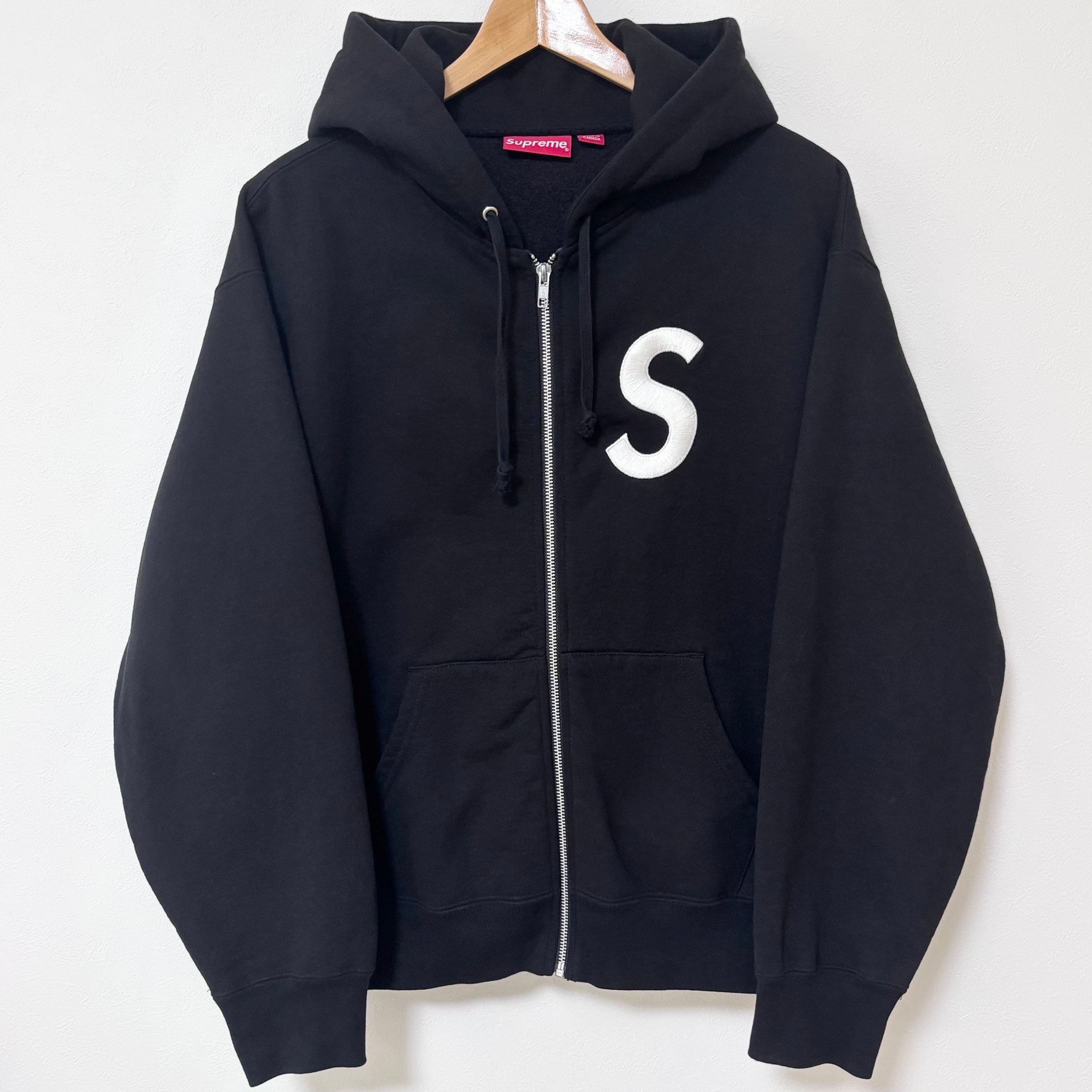 Supreme S Logo Zip Up Hooded Sweatshirt "Black" (23FW)