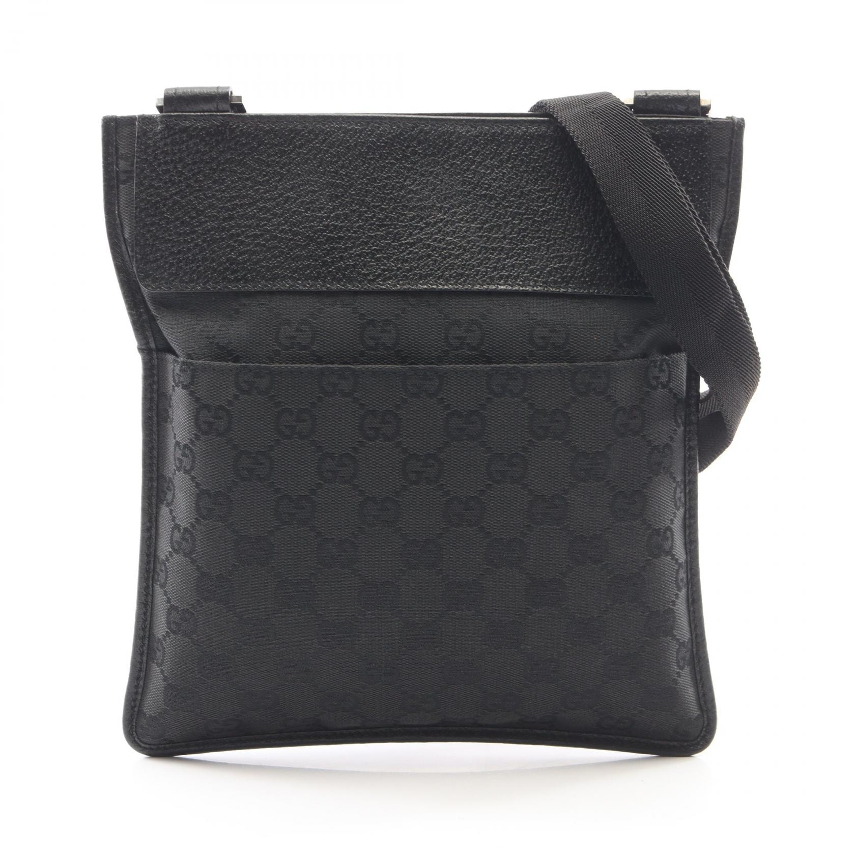 グッチ GUCCI GGキャンバス ショルダーバッグ バッグ キャンバス レザー レディース ブラック系 27639 【中古】