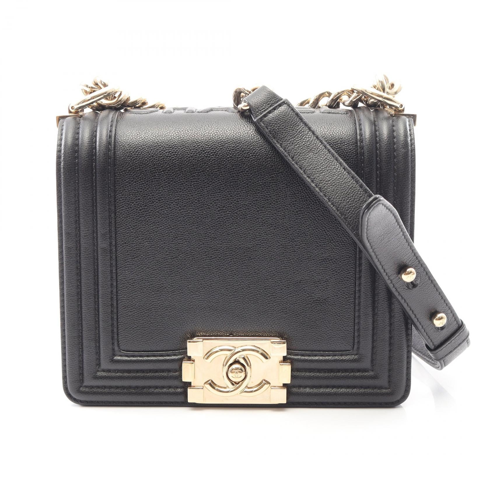 シャネル CHANEL ボーイシャネル ショルダーバッグ バッグ キャビアスキン(グレインドカーフ) レディース ブラック系 【中古】