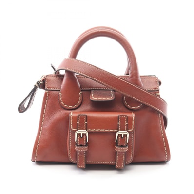 クロエ Chloe エディス 2WAY ハンドバッグ バッグ レザー レディース ブラウン系 【中古】