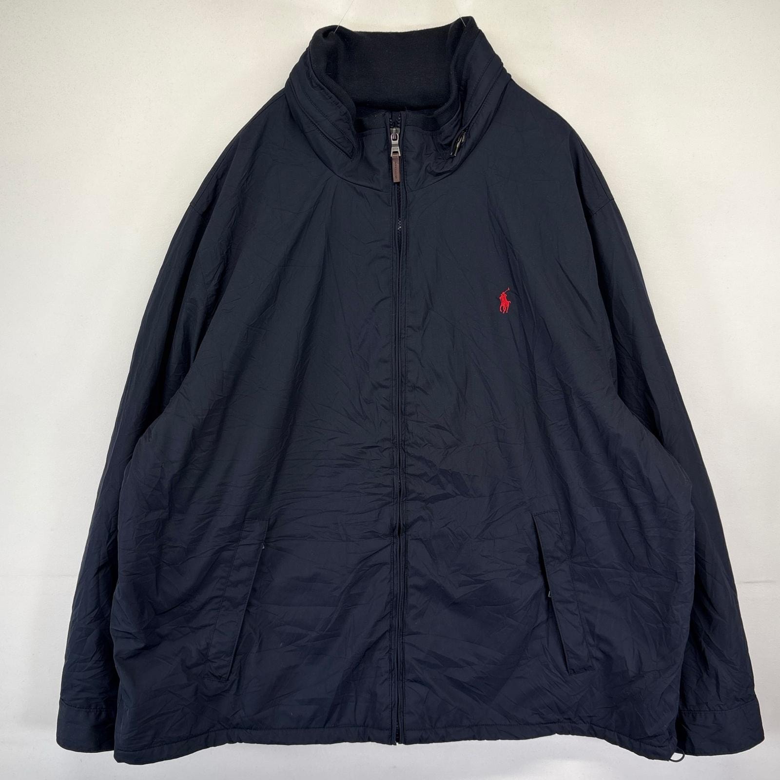 古着 ポロバイラルフローレン Polo by Ralph Lauren ナイロンジャケット 中綿 大きいサイズ ワンポイント 3XB ネイビー メンズ