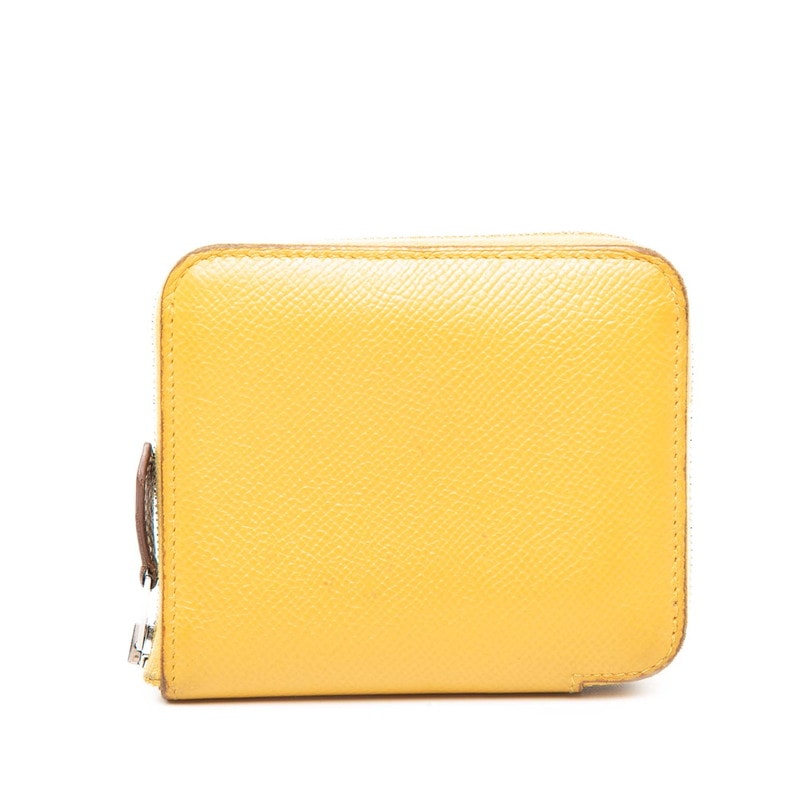 エルメス アザップ シルクイン コンパクト コインケース イエロー ヴォーエプソン レディース HERMES 【中古】