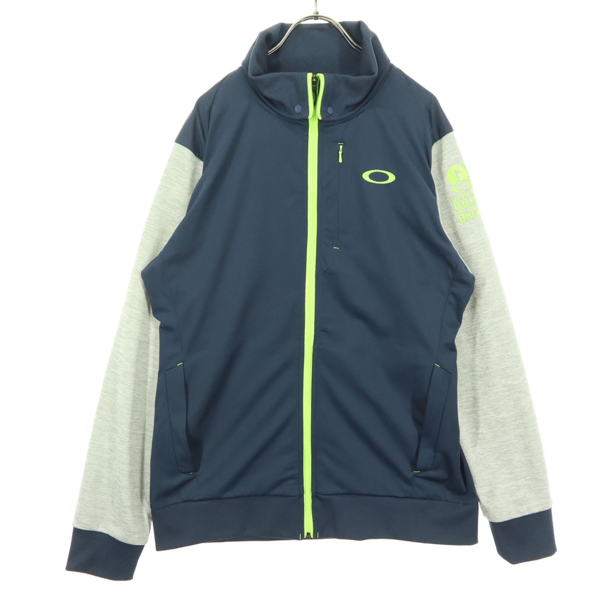 OAKLEY オークリー ワンポイントロゴ 長袖 トラックジャケット L ネイビー