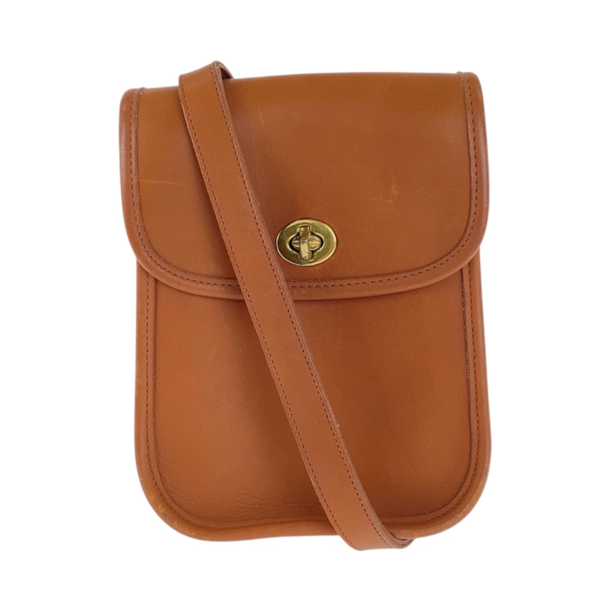 美品 COACH コーチ ヴィンテージ オールドコーチ ブラウン キャメル ゴールド金具 レザー ショルダーバッグ ポシェット 600267 【中古】