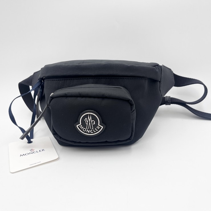 MONCLER(モンクレール)FELICIE ベルトバッグ ボディバッグ ウエストバッグ ブラック ナイロン シルバー金具 J209B5M00001 M4659【中古】