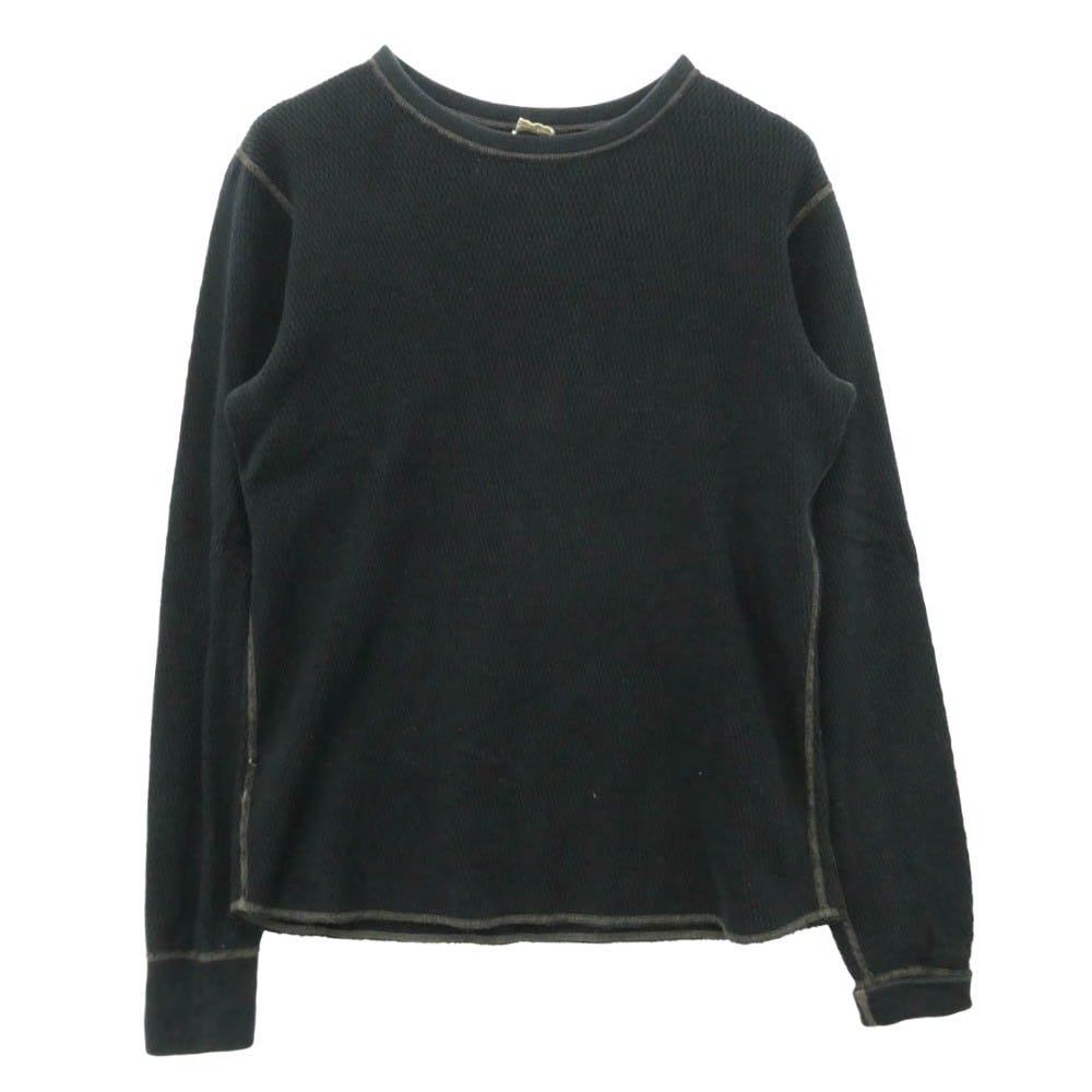 Buzz Rickson's バズリクソンズ コットン ワッフル サーマル ロングスリーブ Tシャツ 長袖 カットソー ダークネイビー系 黒に近いダークネイビー系 M 38 - 40【中古】